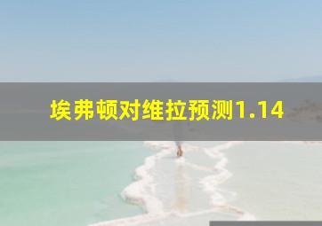 埃弗顿对维拉预测1.14