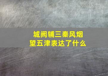 城阙辅三秦风烟望五津表达了什么