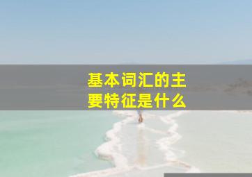 基本词汇的主要特征是什么