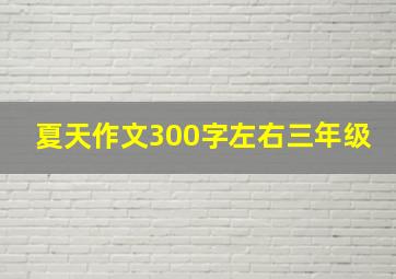 夏天作文300字左右三年级