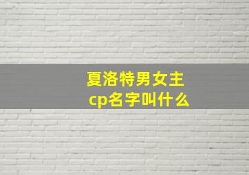 夏洛特男女主cp名字叫什么