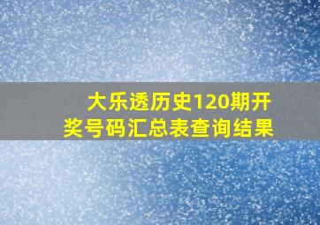 大乐透历史120期开奖号码汇总表查询结果