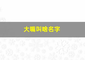 大嘴叫啥名字