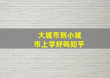 大城市到小城市上学好吗知乎