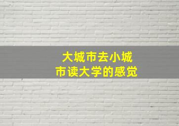 大城市去小城市读大学的感觉