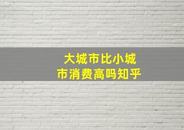 大城市比小城市消费高吗知乎