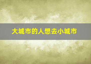 大城市的人想去小城市