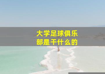 大学足球俱乐部是干什么的