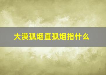 大漠孤烟直孤烟指什么