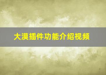 大漠插件功能介绍视频