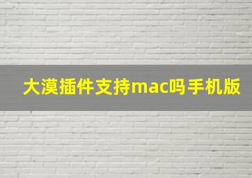 大漠插件支持mac吗手机版