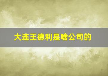 大连王德利是啥公司的