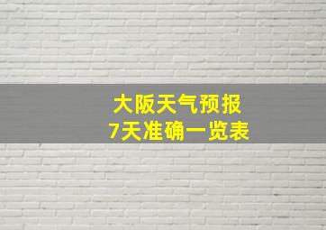 大阪天气预报7天准确一览表