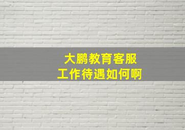 大鹏教育客服工作待遇如何啊