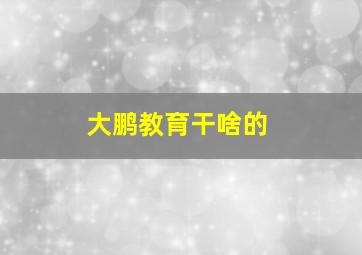 大鹏教育干啥的