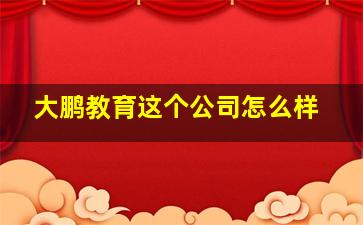 大鹏教育这个公司怎么样