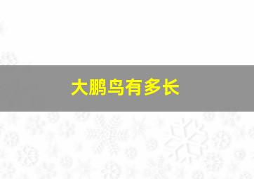 大鹏鸟有多长