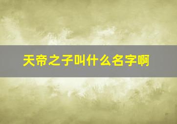 天帝之子叫什么名字啊