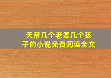 天帝几个老婆几个孩子的小说免费阅读全文