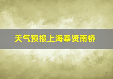 天气预报上海奉贤南桥