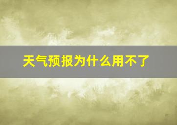 天气预报为什么用不了