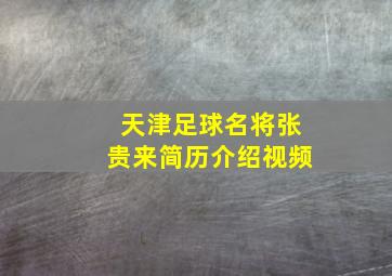 天津足球名将张贵来简历介绍视频