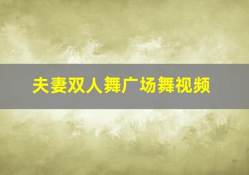 夫妻双人舞广场舞视频