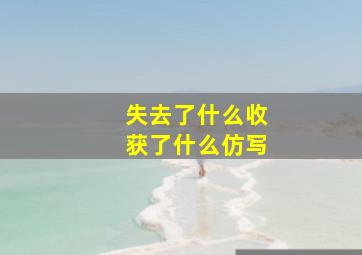 失去了什么收获了什么仿写