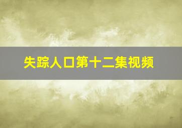 失踪人口第十二集视频