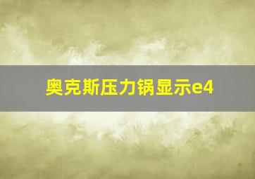 奥克斯压力锅显示e4