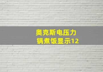 奥克斯电压力锅煮饭显示12