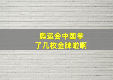 奥运会中国拿了几枚金牌啦啊