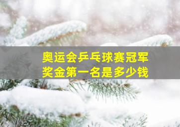 奥运会乒乓球赛冠军奖金第一名是多少钱