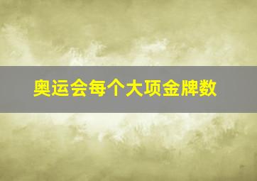 奥运会每个大项金牌数