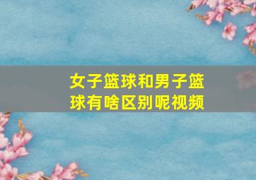 女子篮球和男子篮球有啥区别呢视频