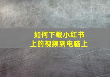 如何下载小红书上的视频到电脑上