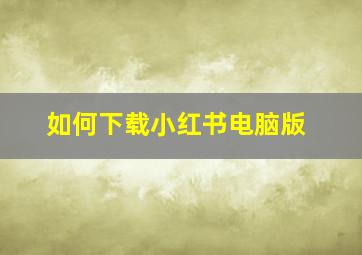 如何下载小红书电脑版