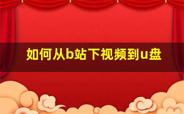 如何从b站下视频到u盘