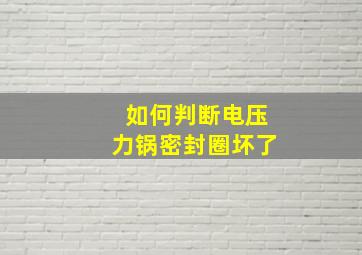 如何判断电压力锅密封圈坏了