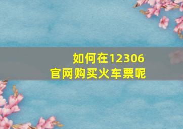 如何在12306官网购买火车票呢