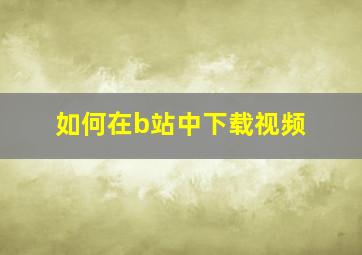 如何在b站中下载视频