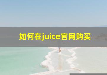 如何在juice官网购买