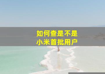 如何查是不是小米首批用户