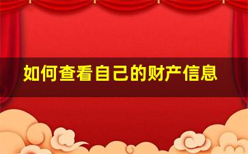 如何查看自己的财产信息