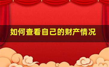 如何查看自己的财产情况