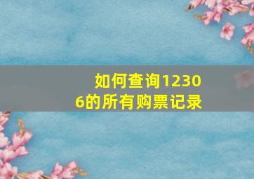 如何查询12306的所有购票记录