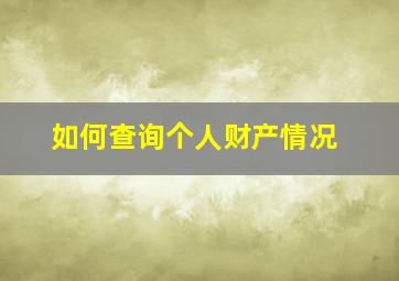 如何查询个人财产情况