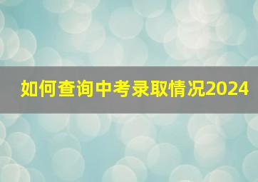 如何查询中考录取情况2024