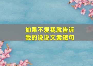 如果不爱我就告诉我的说说文案短句