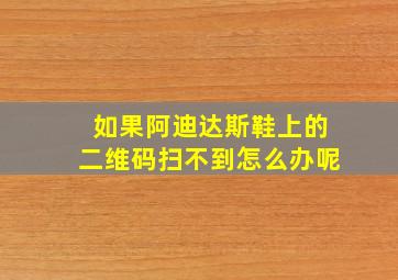 如果阿迪达斯鞋上的二维码扫不到怎么办呢